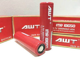 純正 AWT レッドバッテリー 18650 (3000 MAH - 40A)
