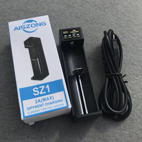 AISZONG SZ1 (1ベイ) スマートバッテリー充電器 (USB高速充電)