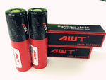 GENUINE AWT 18650 BLACK & RED BATTERY - 2600mAh 50A 3.7V (HIGH DRAIN)